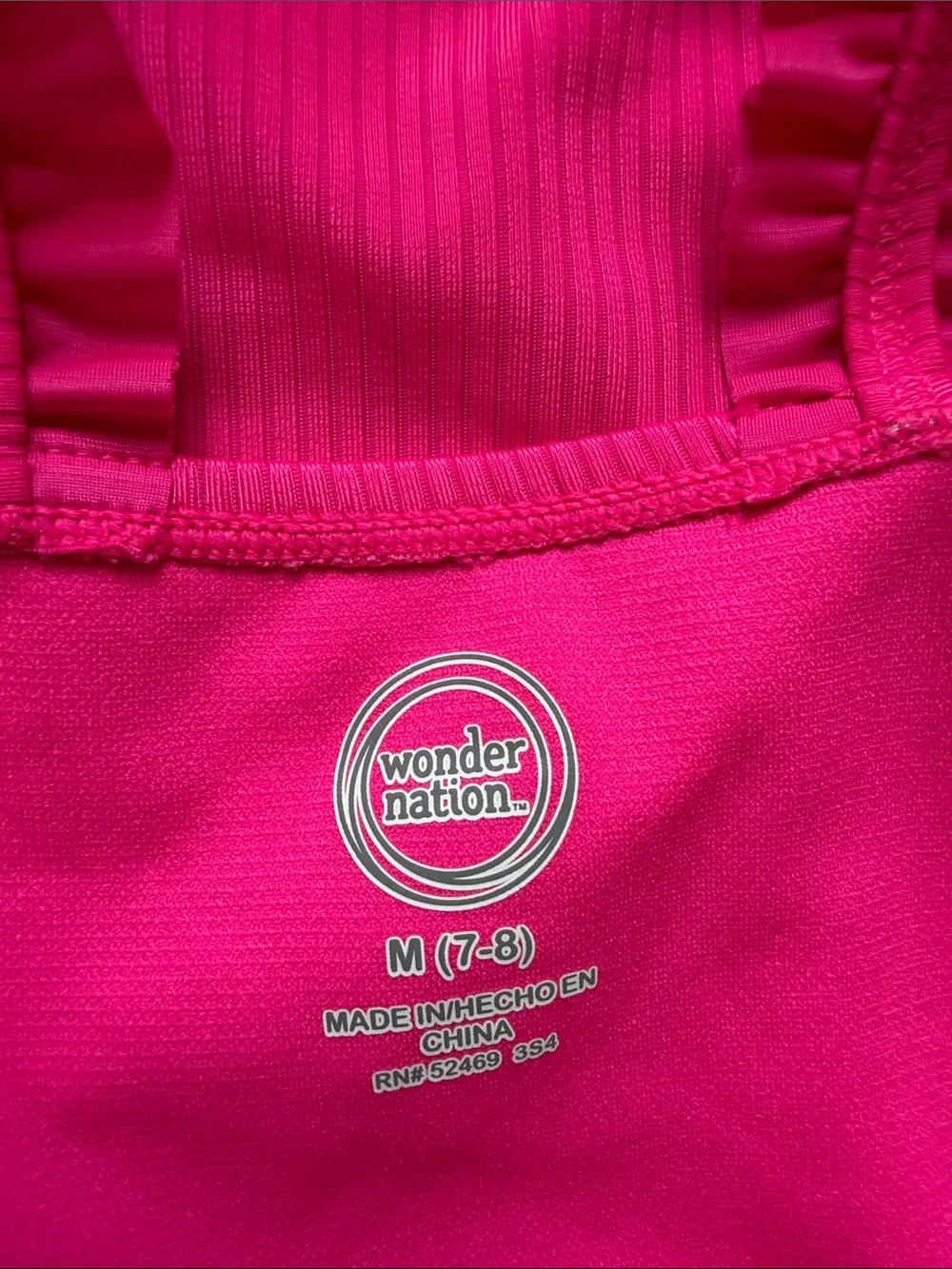 wonder nation Hot Pink Ruffle Strap Two-Piece Swim Set